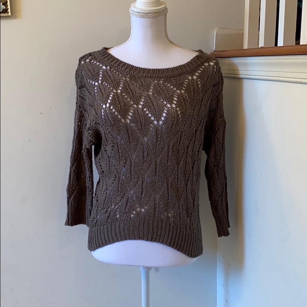 🥭 (4 for $15) Willi Smith Brown Knit Sweater - Picture 1 of 7